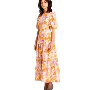 NWT Charlie Holiday Anthropologie Flores Midi Dress Summertime Floral Sz XL/10